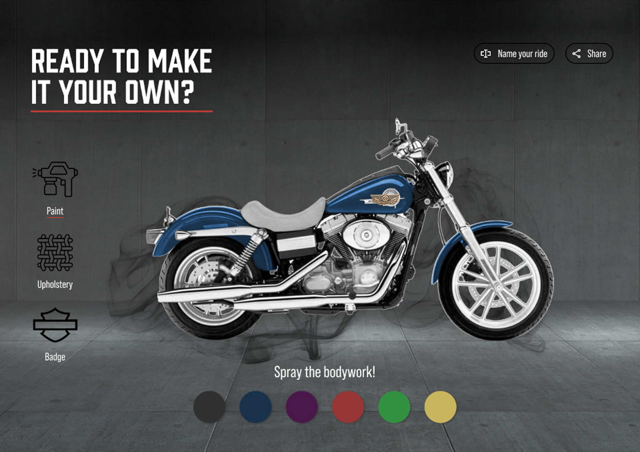 FXR Story website customiser view